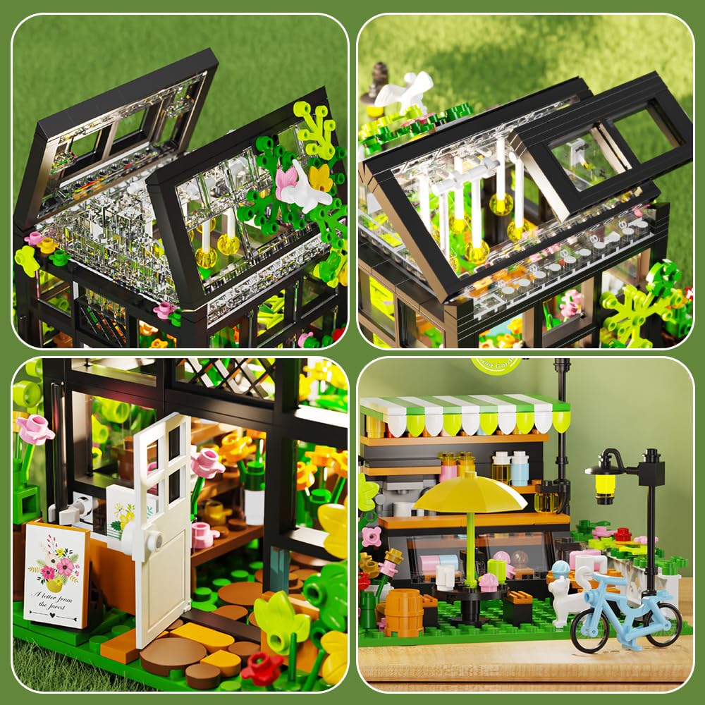 LEGPS YYDS Flower House Building Set, 680pcs Plastic Toy, LED, Black, Model MY133, Ideal Valentine Gift for Girls 8-12 Years