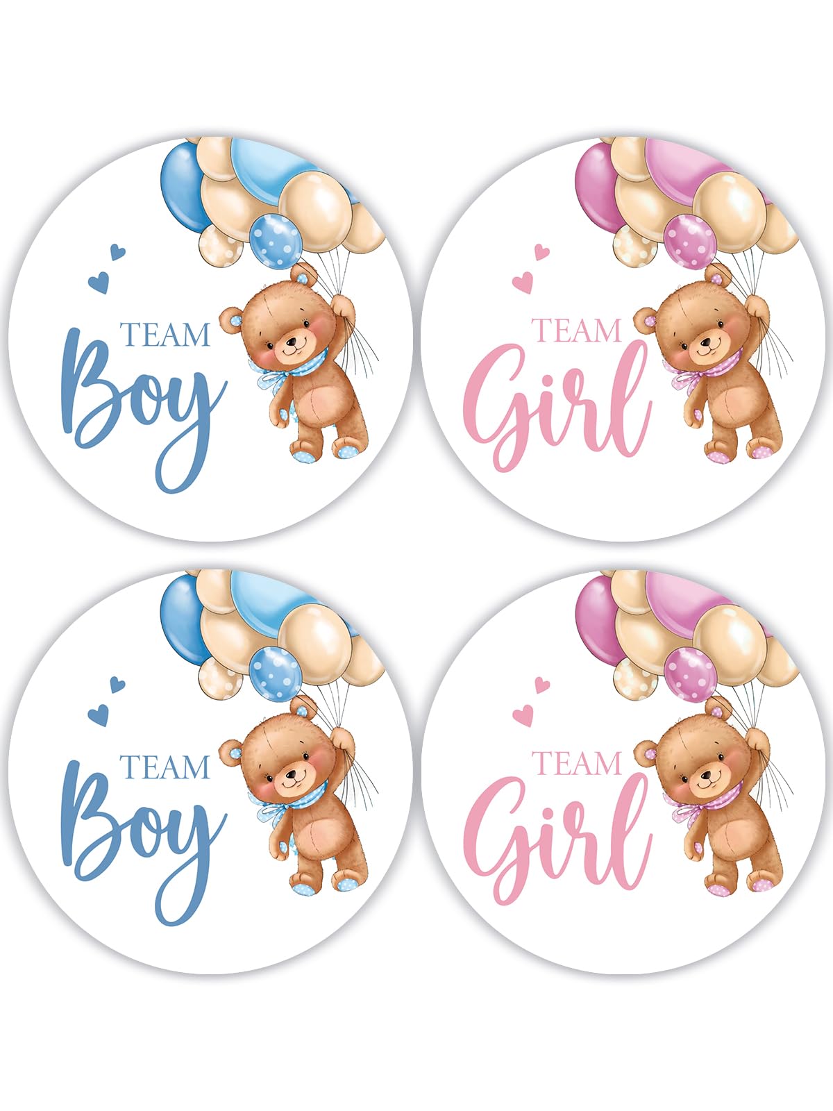 Cgvovgr 80 Pcs Team Boy or Girl Stickers, Gender Reveal Stickers Boy or Girl - Set of 80 Beautifully Designed Labels for Baby Sh