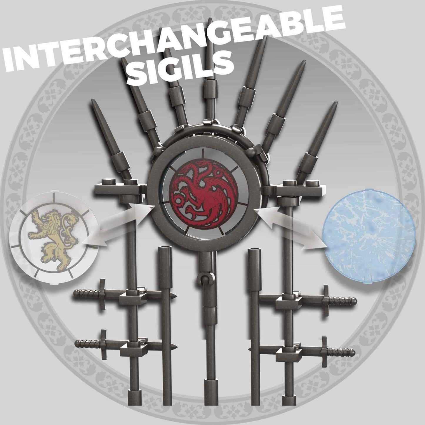 Mega -Construx -Game Of Thrones The Iron Throne Construction Set With Character Figures,Building Toys For Collectors (260 Pieces)
