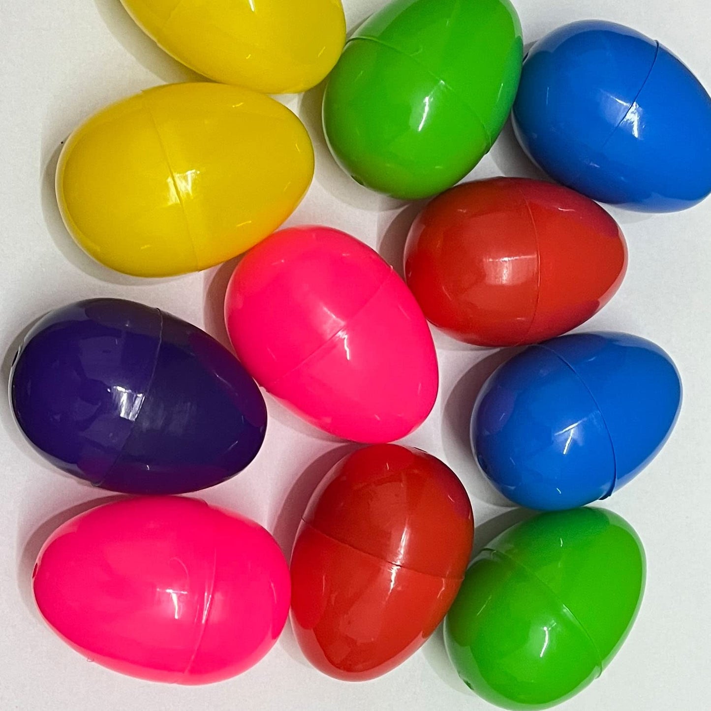 24 Fillable Plastic Easter Eggs Hunt Party Supply Pack - 2.5'' Assorted Color Plastic Eggs