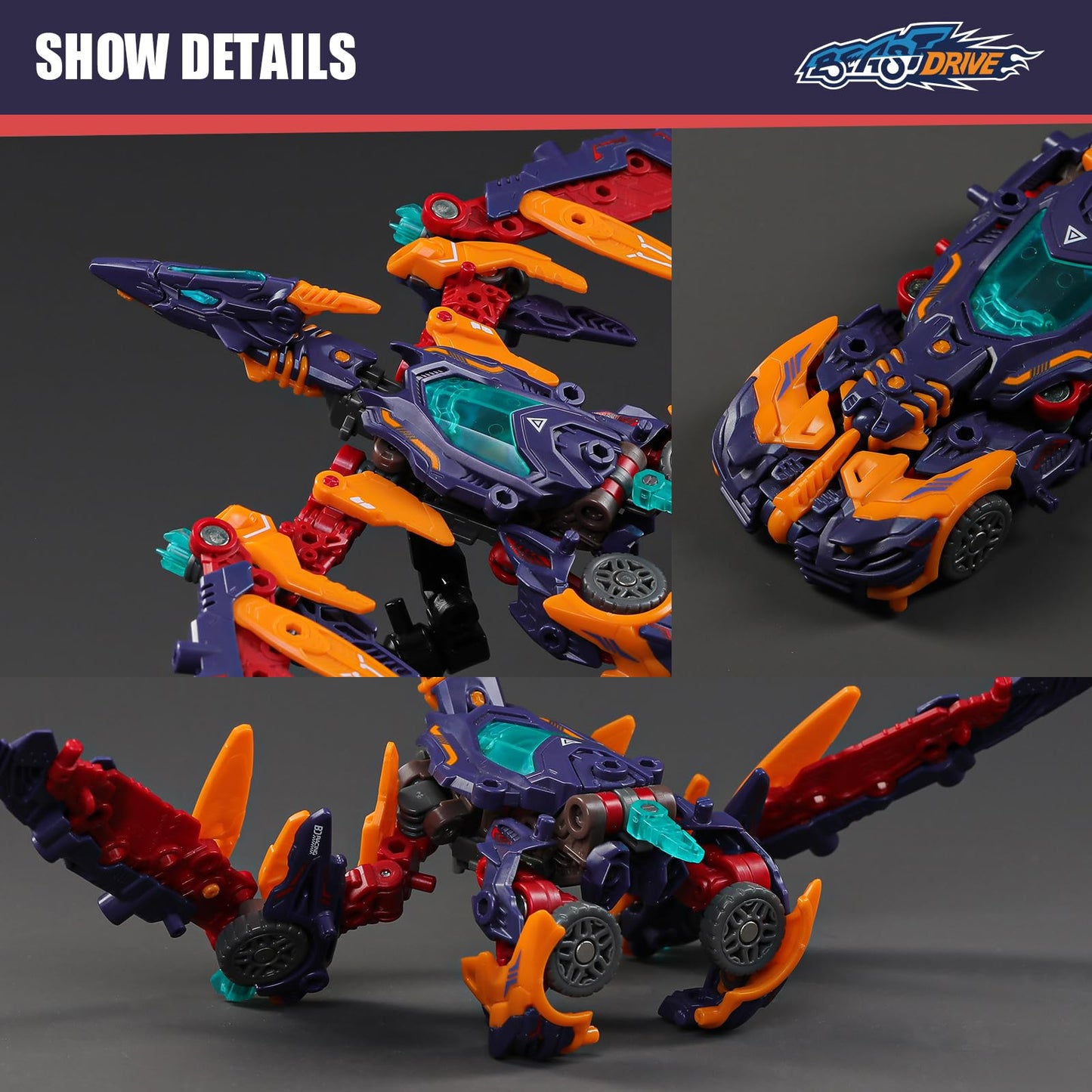 52Toys Beastdrive Bd-10 Drive Pterano Deformation Toys Action Figure, Converting Toys In Vehicle And Beast, Perfect Birthday Par