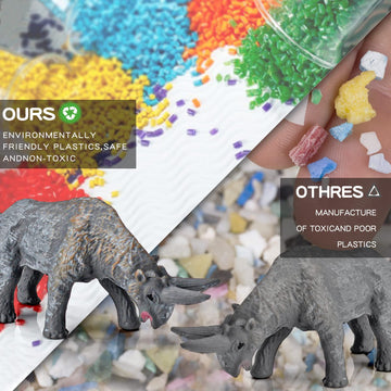 Bretoyin Mini Prehistoric Mammals Animals Toys Set 12Pcs Animal Figures Wildlife Figurines Woolly Mammoth Saber-Toothed Tiger Mo