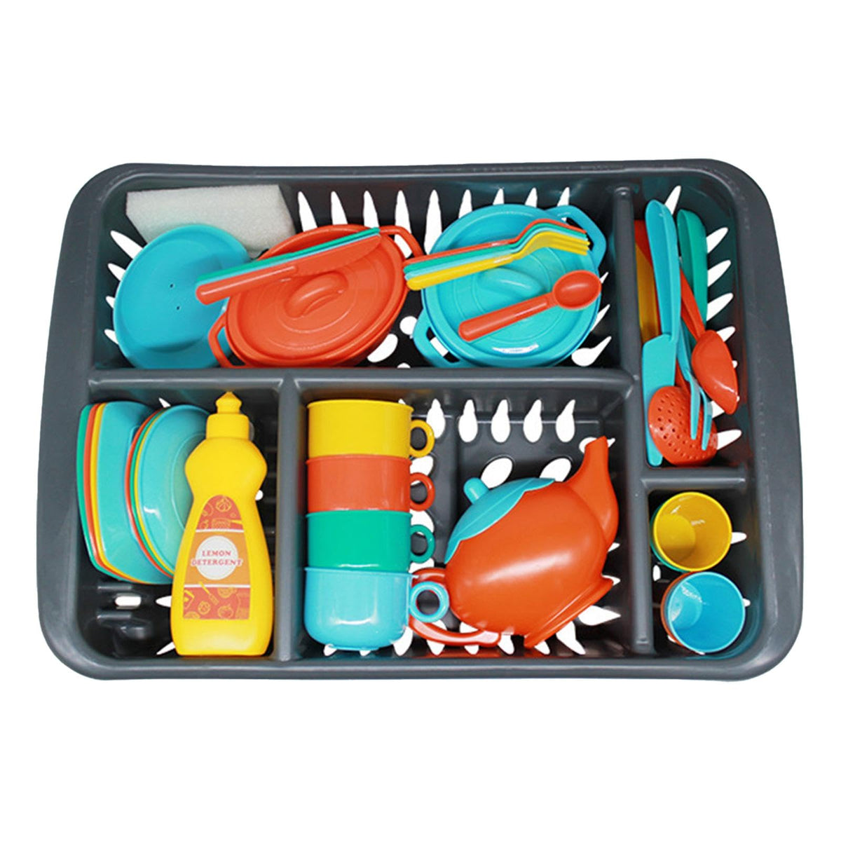 LOOM TREE 40X Kitchen Toys Set Realistic Learning Gift Kitchen Dishes Set for Children | Preschool Toys & Pretend Play | Kitchen