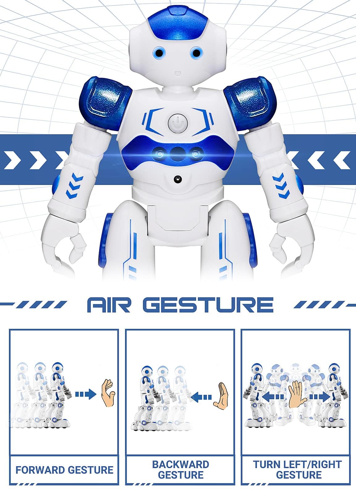 KingsDragon RC Robot Toys for Kids, Gesture & Sensing Programmable Remote Control Smart Robot for Age 3 4 5 6 7 8 Year Old Boys