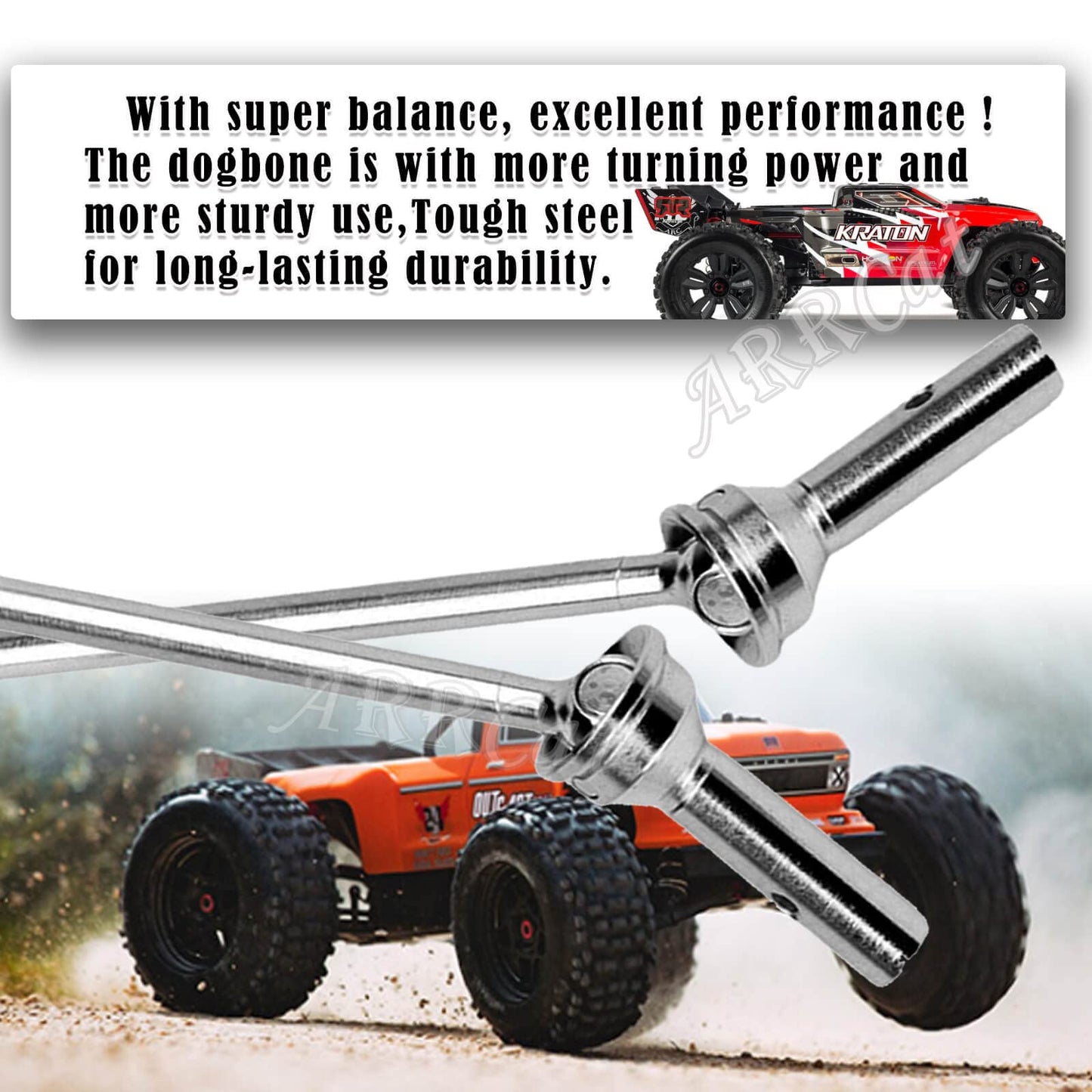 ARRCat Upgrades Part Drive Shaft for Arrma 1/8 Kraton 6S BLX,Outcast 6S BLX,Notorious 6S BLX,2pcs Front Drive Shaft Axles Upgrad