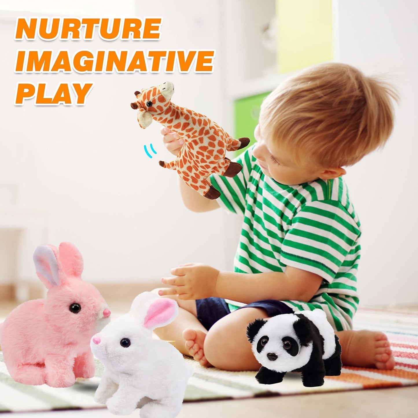 Bunby - My Realistic Bunny Toy,Bunny Realistic Bunny,Vitality Bliss Bunny,Hopping Bunny Toy,Rabbit Plush Interactive Toys,Electr