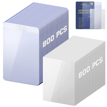 Dedc 1600 Bulk Pack Card Sleeves-800 Semi Rigid Card Holder & 800 Penny Sleeves For Trading Cards, Rigid Card Sleeves And Thick