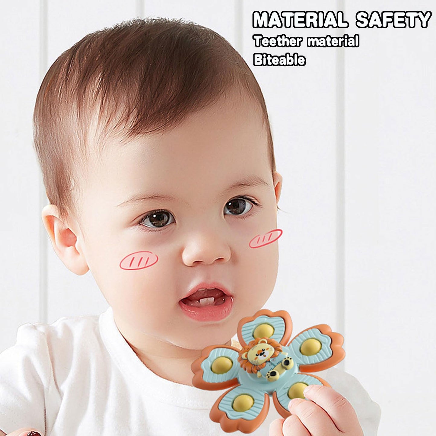4 Pcs Suction Cup Spinner Toy For Babies, Baby Bath Toys For Toddlers 6 12 18 Months, Fidget Spinners Toy For Kids 1-3 Christmas