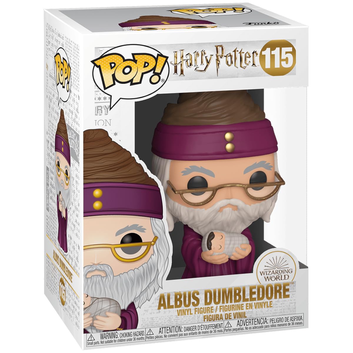 Funko Pop! Harry Potter - Dumbledore with Baby Harry, 3" Vinyl Figure, Maroon, Model 48067