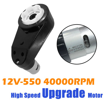 POLYNX 2PCS 12V RS550 High-Speed Gearbox Motor for Kids Ride-On Cars, Upgrade Power Wheels with High Torque, Includes 2 Couplers, Black