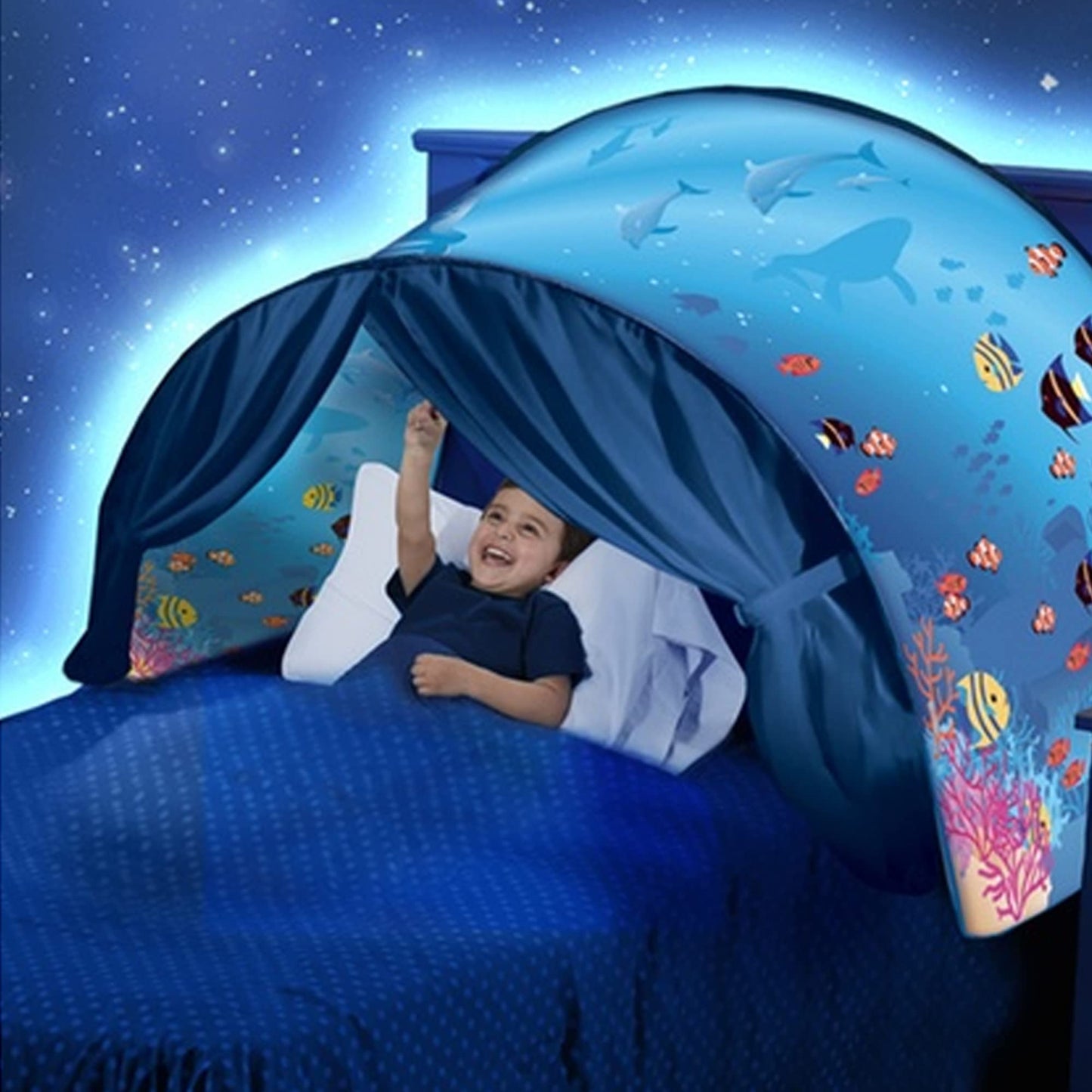 DreamTents Fun Pop Up Tent- Undersea World- Twin (w/Light)