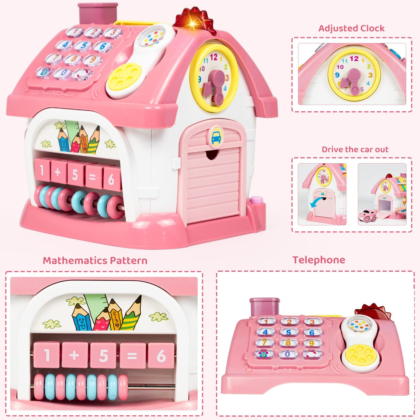 Marstone Toys For 1+ Year Old Girl Gifts, First Birthday Gifts For Girls, 8-In-1 Montessori Toddler Toys House With Learning And