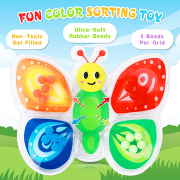 3Pcs Color Sorting Sensory Toys For Kids : Fine Motor Skill Games Learning Toys For Toddlers, Color Matching Fidget Sensory Toys For Calm Down, Preschool Educational Montessori Toys With Autism