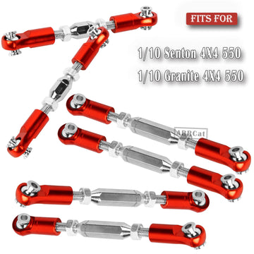 RC Upgrades Part for 1/10 Granite 4X4 Mega550, 1/10 Senton 4X4 Mega550 RC Car,6 Pieces Aluminum Adjustable Turnbuckles Camber Li