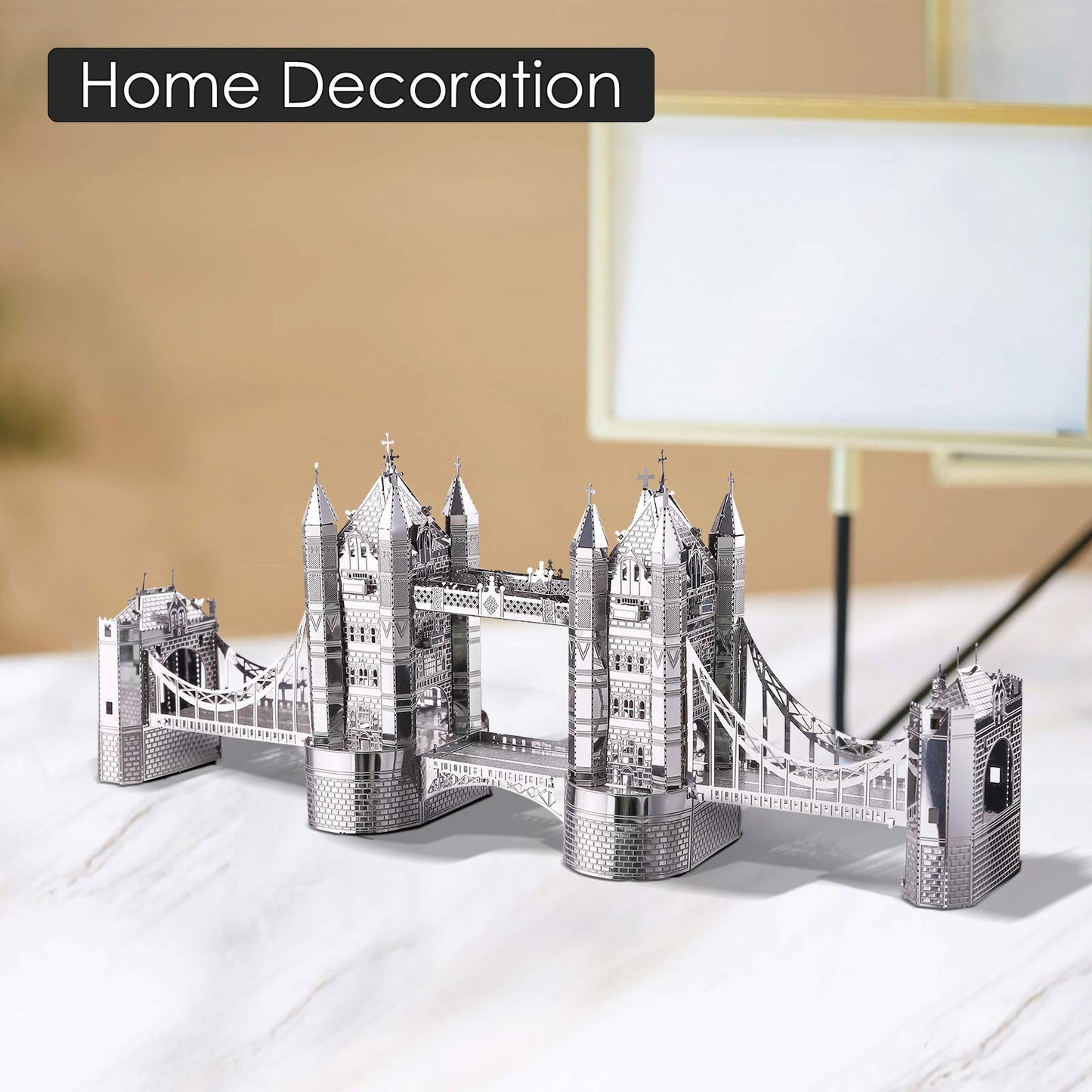 Piececool 3D Puzzles For Adults, London Tower Bridge Metal Models Kit, Famous Landmarks Architecture Building Blocks Models Kits, Diy Craft Toys Gifts For Birhtday Christmas, 65 Pcs