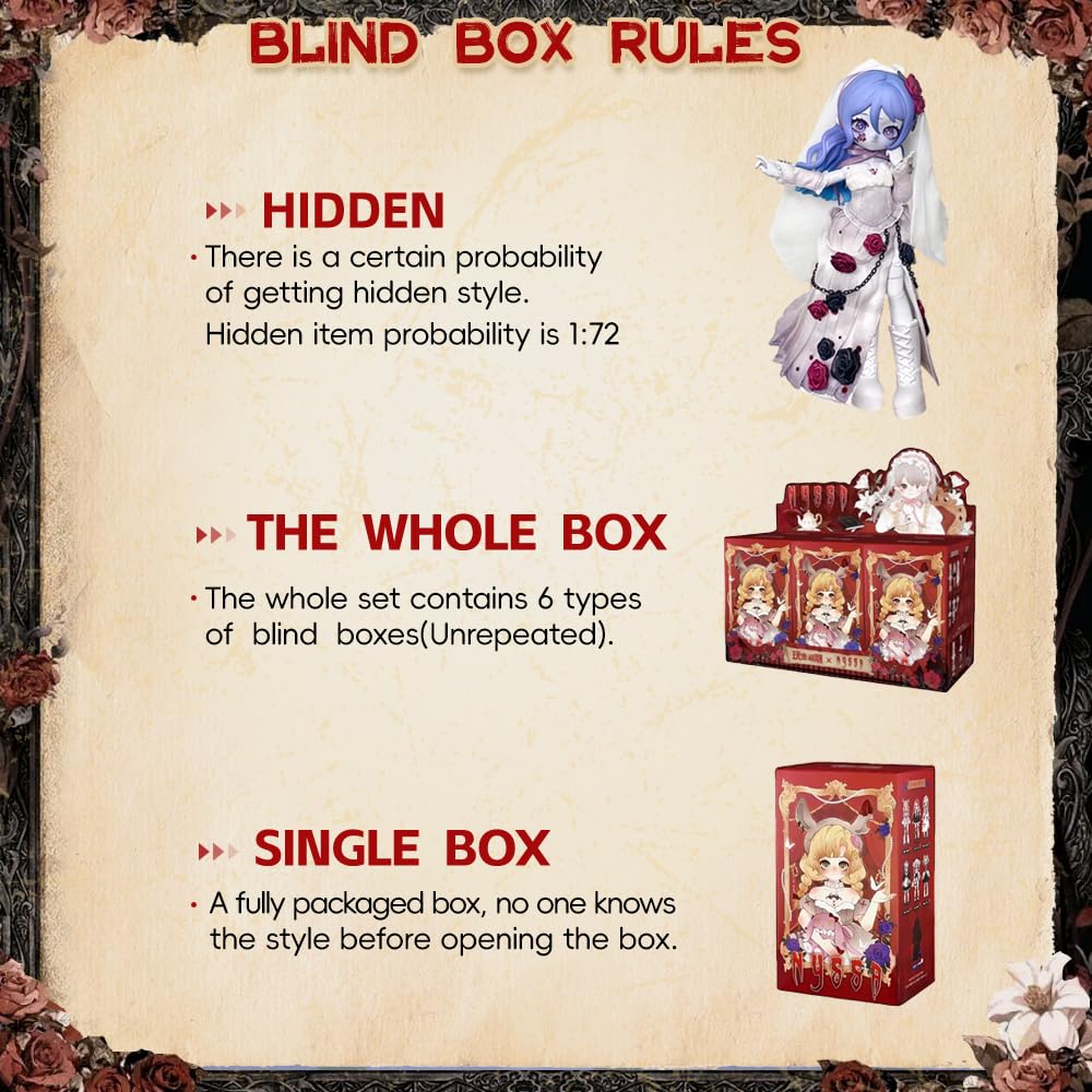 Xidondon Nyssa Bizarre Nightmare Series Blind Box Mystery Box Action Collectable Anime Figure Model Gift 1/12 Gothic Style Bjd D