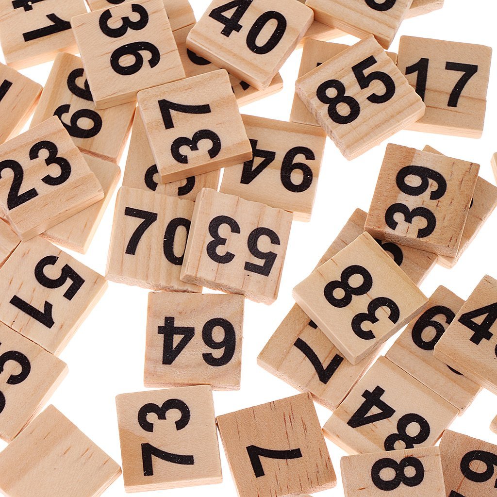 100Pcs 1-100 Wooden Number Tiles Number Cube Blocks For Wedding Party Decoration
