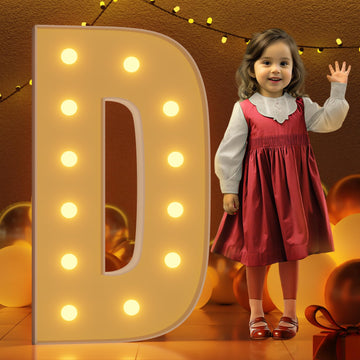 Imprsv 4Ft Marquee Light Up Letters D, Large Light Up Letters For Baby Shower Anniversary Weeding Room Decor, Big Letters For Pa