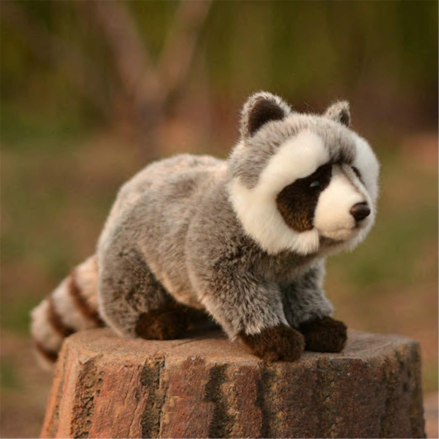 TAMMYFLYFLY 12" Raccoon Plush Stuffed Toy, Multicolor, Soft Plush Material, Model 202001025