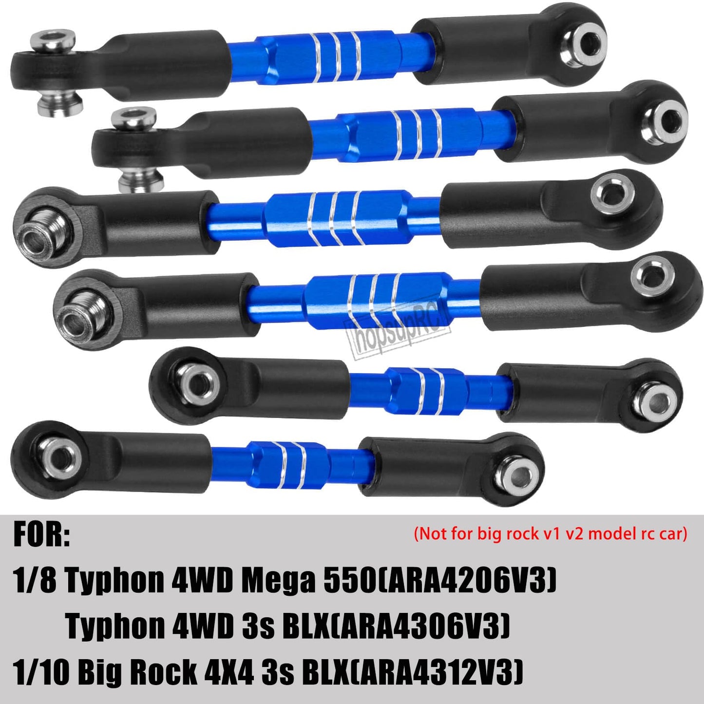 Rc Adjustable Turnbuckles Camber Links Steering Links Upgrades Part For 1/8 Typhon 4Wd 3S Mega 550 Blx,1/10 Big Rock 4X4 V3 3S B
