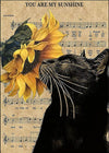 Nichpedr Jigsaw Puzzles You Are My Sunshine Black Cat With Sunflower Wooden Puzzles For Adults 500 Piece Kids Puzzles Toys Gift