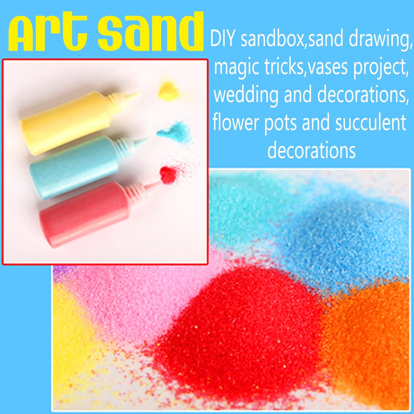 Guuozzli 36 PCS Art Sand,1.25oz DIY Arts and Crafts Kit,Scenic Sand Kit for Kids,DIY Sand Painting,Wedding Decoration Sand Bottl