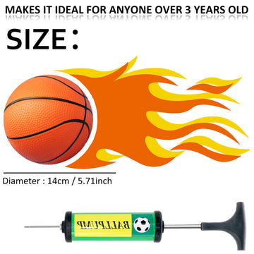 40Pcs 5'' Inch Mini Basketball Balls Bulk Small Basketball Set With Pump, Pvc Small Basketball For Over The Door Basketball Hoop