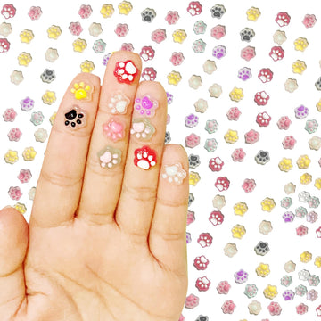 100Pcs Micro Resin Cat'S Paw Decor Dollhouse Tiny Cat'S Paw Decorations For Party Mini Resin Animals For Garden Micro Landscapin