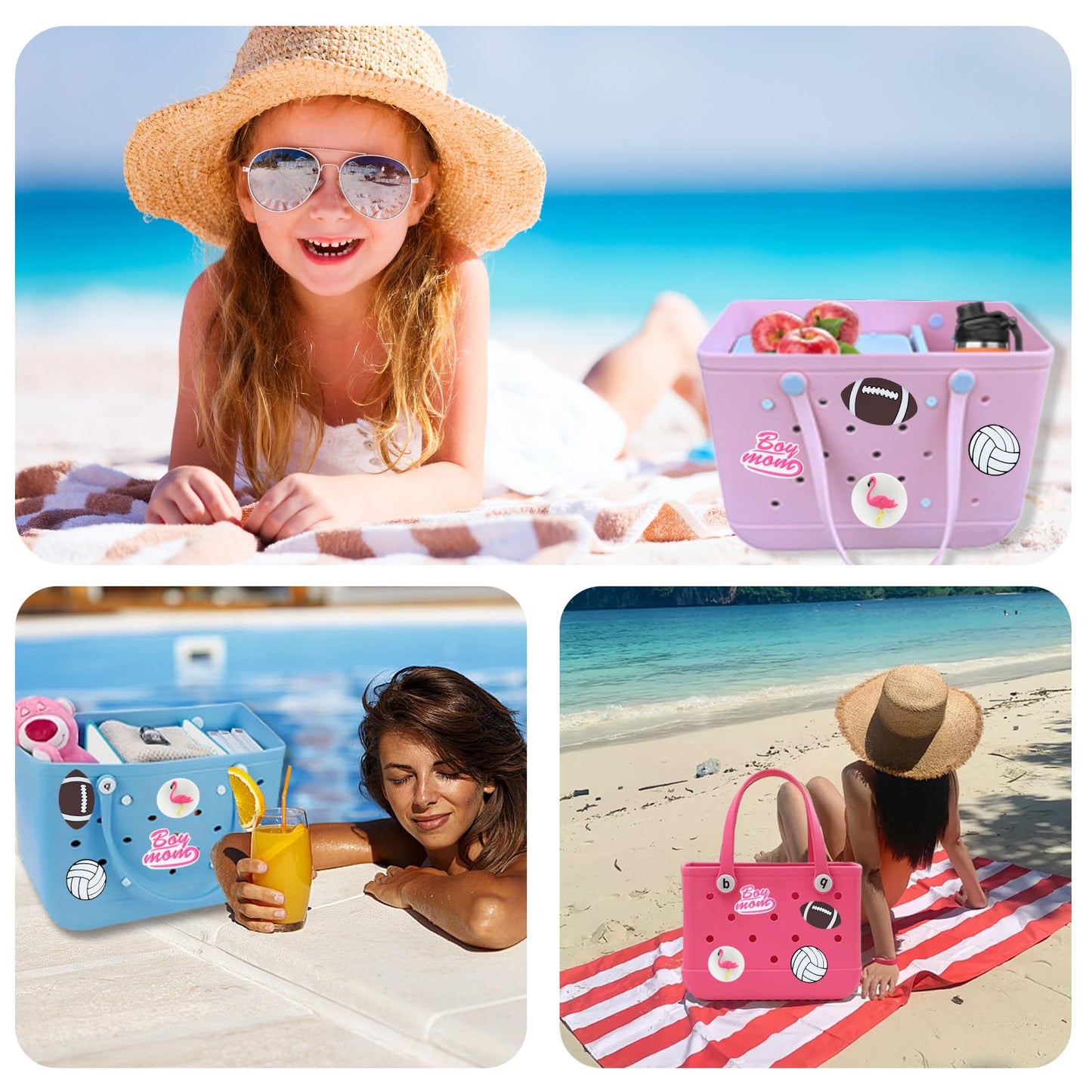 Lckaey Rubber Beach Bag Accessories-PVC Rubber decoration-for EVA Purse Bogg Inserts Y064Figure 51
