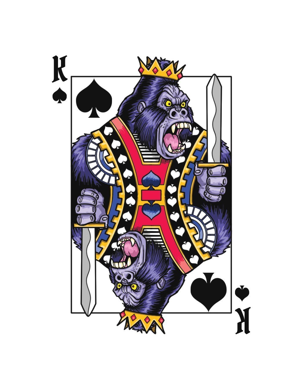 Albino Dragon Playing Cards - Gorilla Deck - Blue - Small - Paper with Plastic Coating - Model AD-227