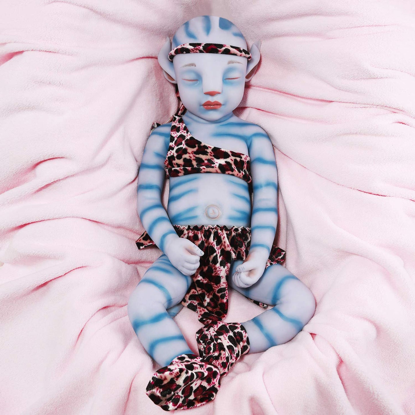 Vollence 20 Inch Avatar Eye Closed Full Silicone Baby Doll,Not Vinyl Dolls,Real Full Body Silicone Reborn Baby Doll, Lifelike Ne