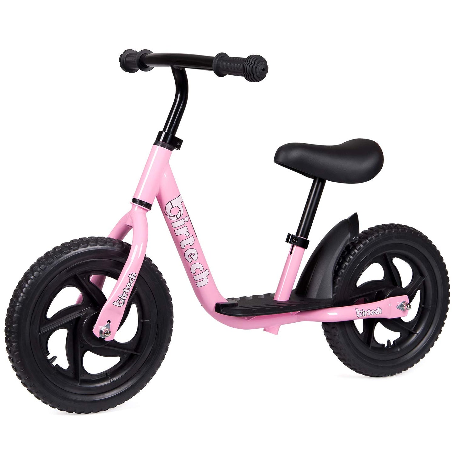 Birtech Balance Bike For 2-5 Year Old, 12 Inch Toddler Bike No Pedal Training Bicycle With Adjustable Seat Height, Airless Tire (Pink)