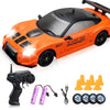 YUAN PLAN Remote Control Car, Drift RC Car 1/24 2.4GHz 4WD High Speed Orange RC Vehicle Cars Toys with LED Light and Drift Tires