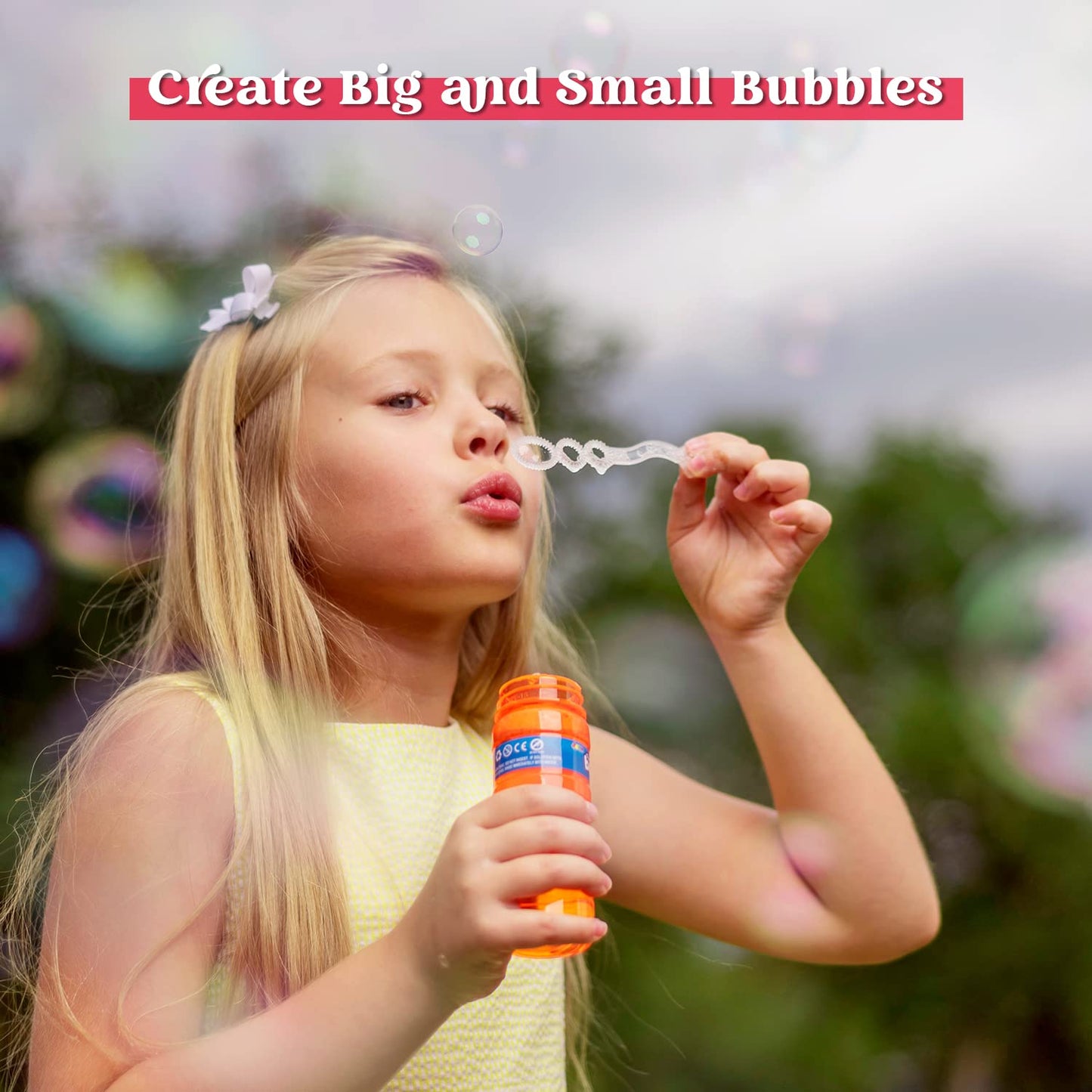 Joyin 24 Pcs Bubble Bottles With Wand Assortment For Kids, 4Oz Blow Bubbles Solution Novelty Summer Toy, Party Favors, Birthday, Outdoor & Indoor Activity