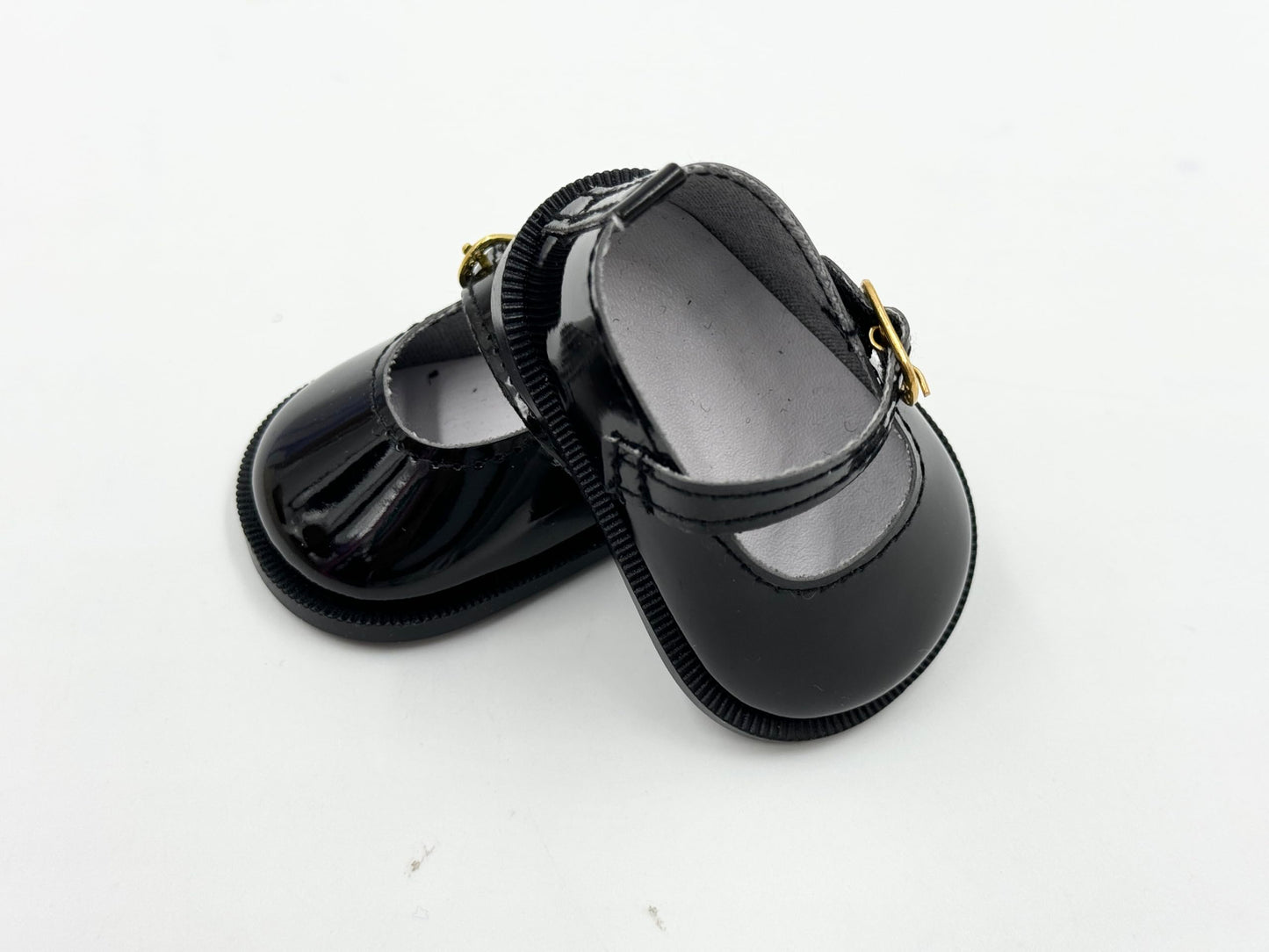 18'' American Doll Shoes- Mary Jane Matte Black, Red, White, Pink, Shiny Black Shoe (18'' Doll, Shiny Black-NEW)