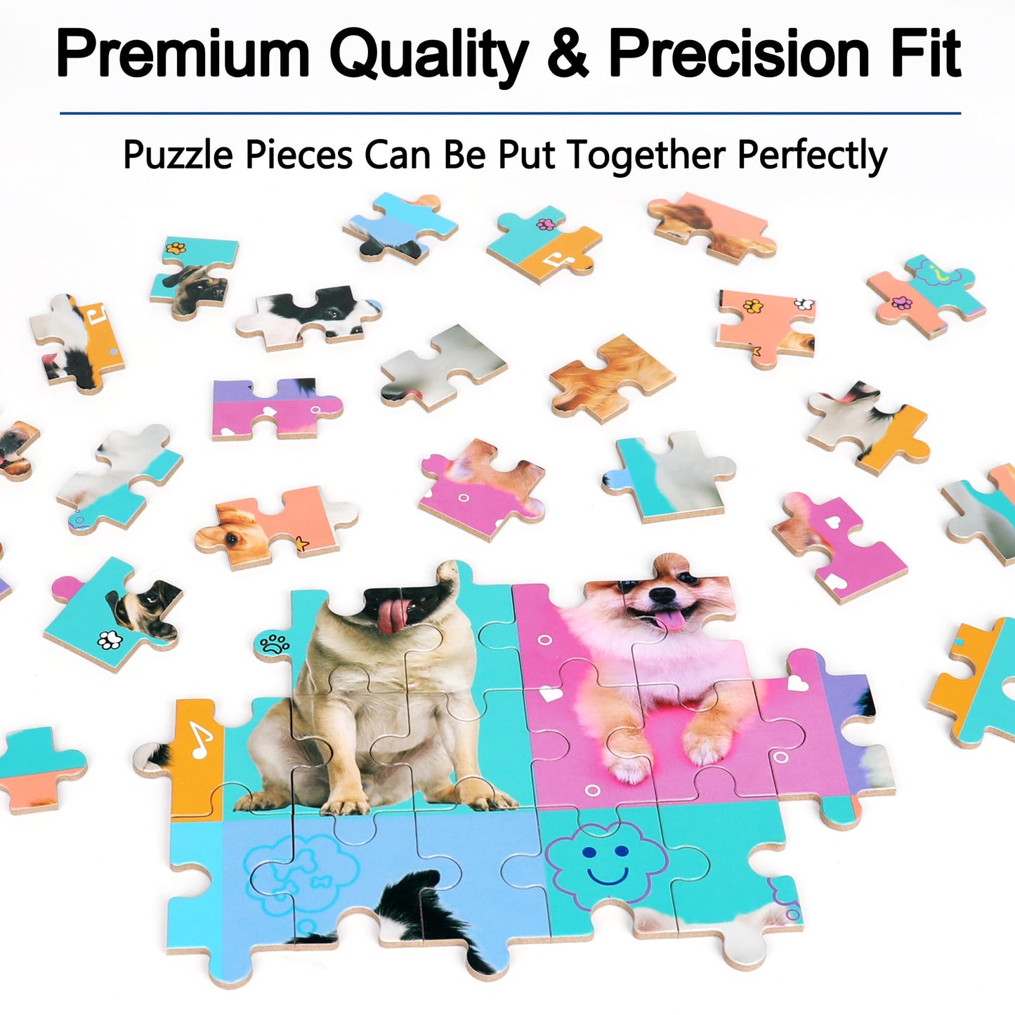 LELEMON 60 Piece Dog Puzzles for Kids Ages 4-8, Educational Jigsaw Puzzle in Metal Box - Fun Learning Toy for Boys & Girls