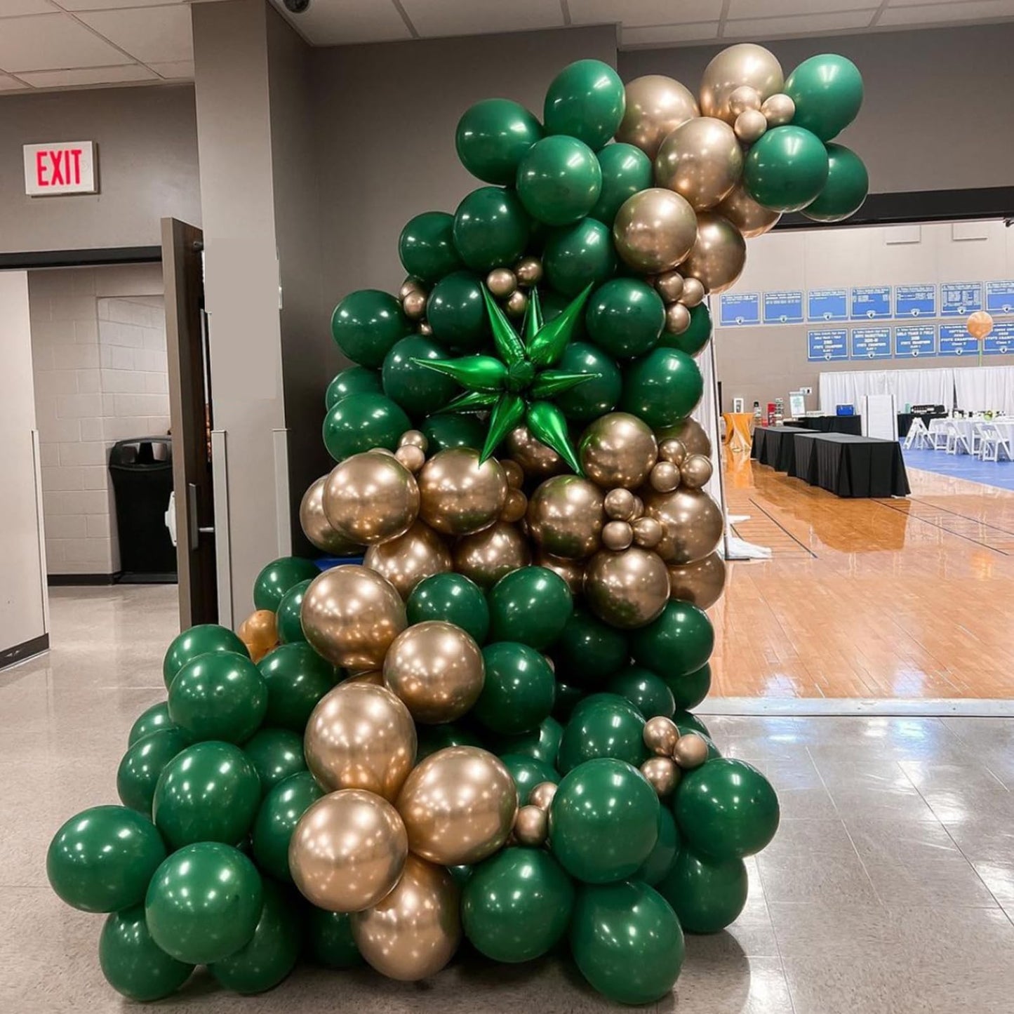 YMSZ 67pcs Green & Gold Balloons - 12 Inch Metallic Rubber Balloons for Birthday, Graduation, Baby Shower, Jungle Party Decorations