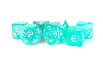 Fanroll By Metallic Dice Games 16Mm Acrylic Polyhedral Dice Set: Stardust Turquoise