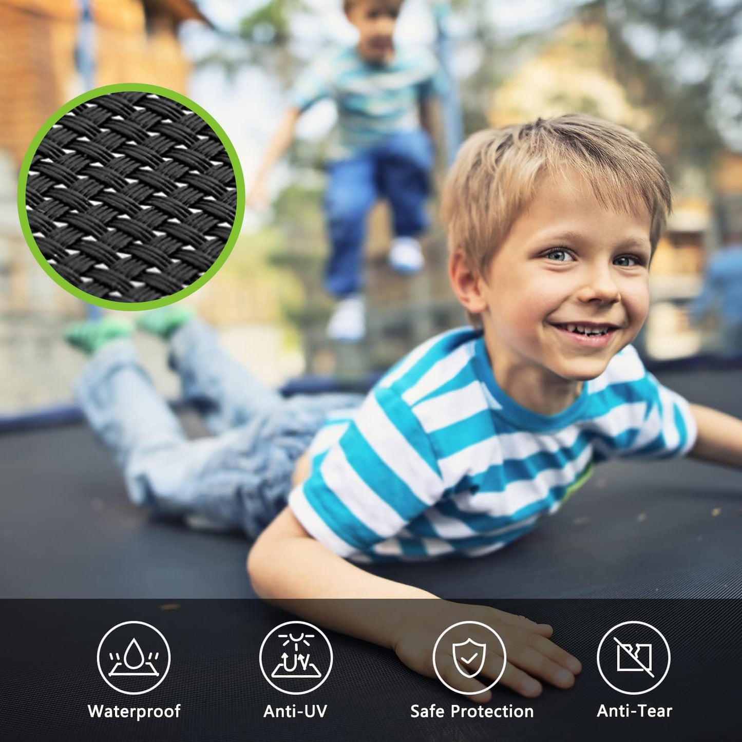 Skok Trampoline 14Ft Trampolines With Enclosure Net, 400Lbs Outdoor Trampolines For Kids-Astm Approved Trampoline For Children A