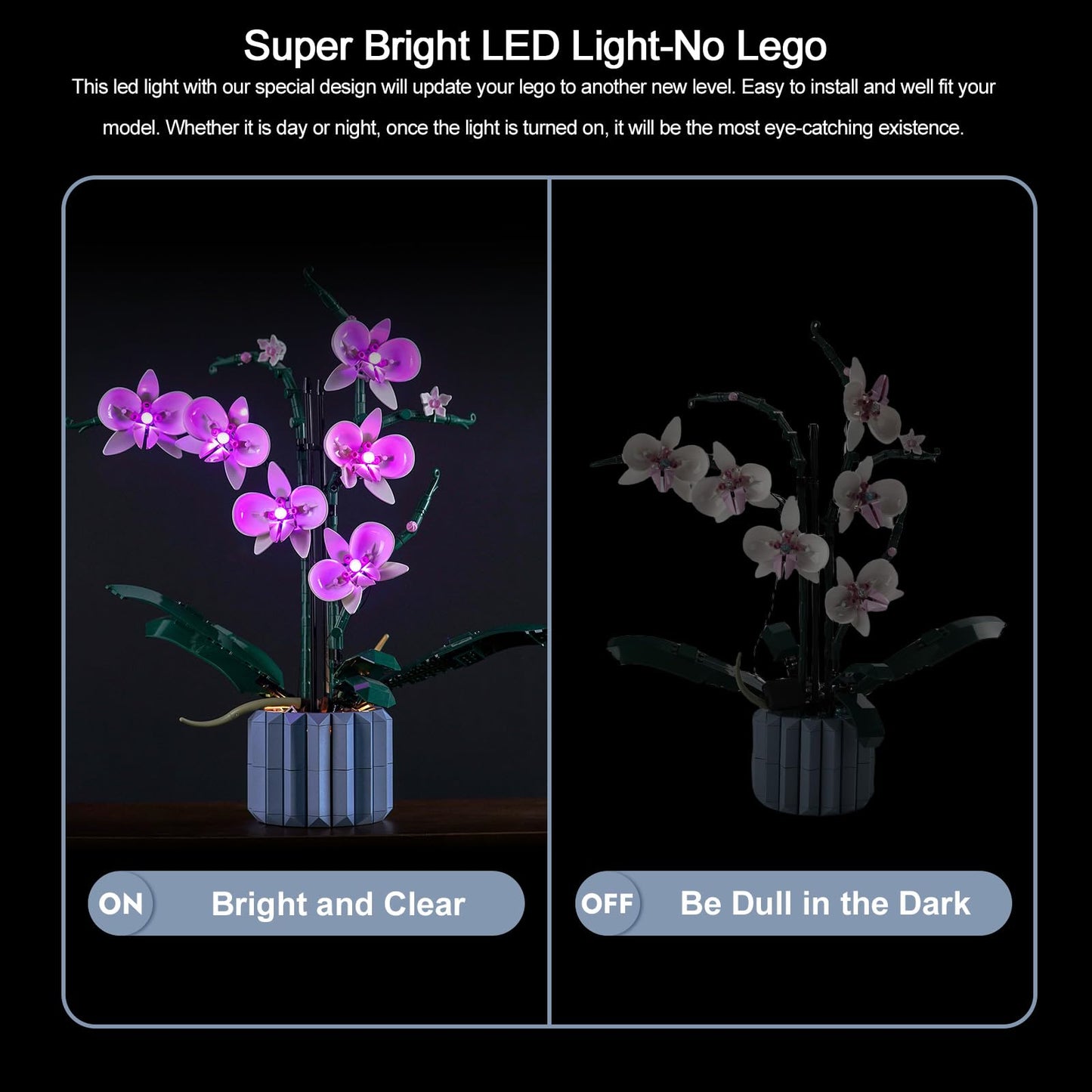 Brickbling Led Lighting Only, Compatible With Lego Orchid Flowers; Creative Light Kit Compatible With Lego 10311, Great Gift For Adults - Light Kit Only, Not Come With Model