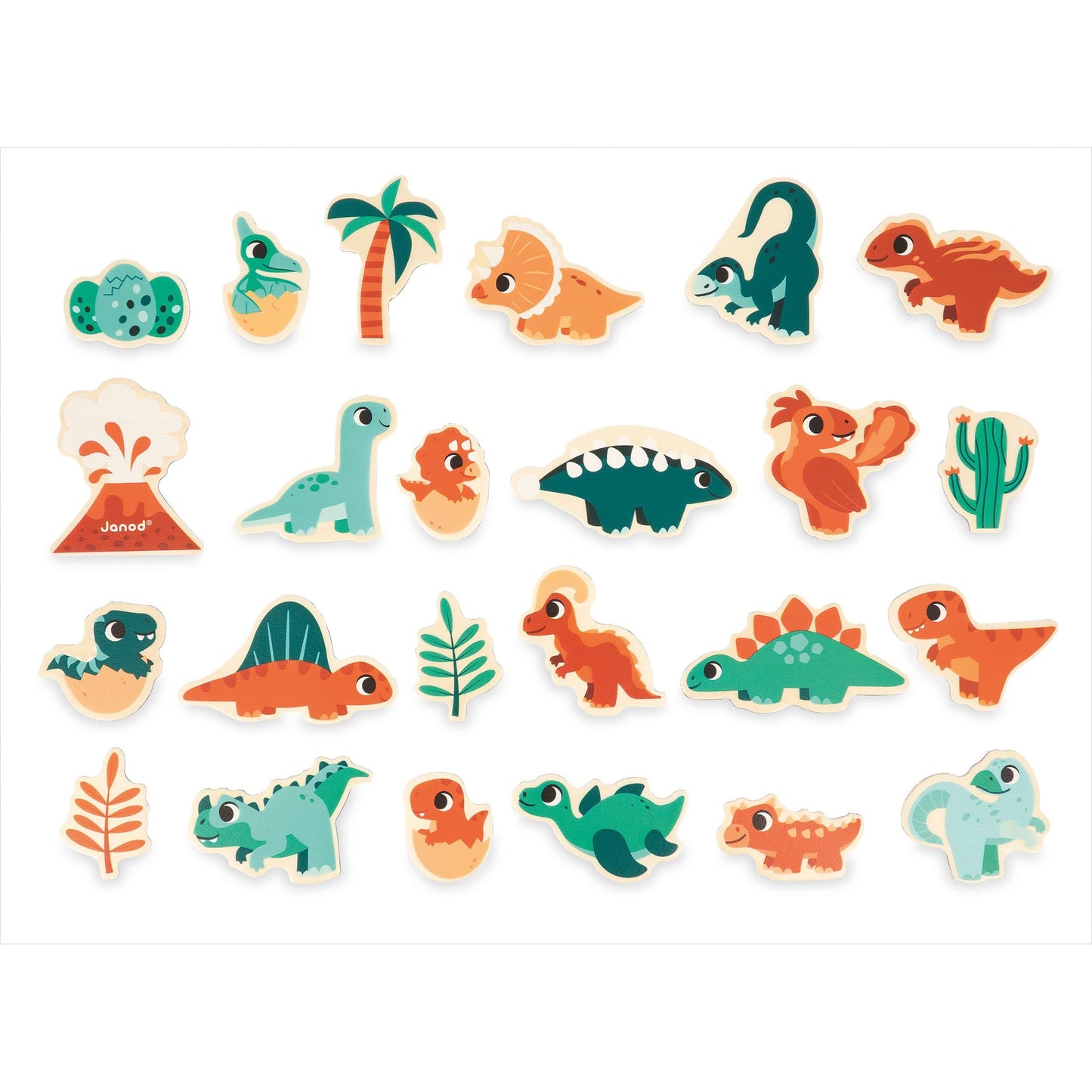 Janod Wooden Magnets - Imagination And Creativity Sets (Dinosaurs)
