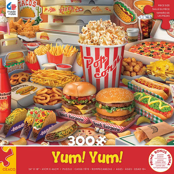 Ceaco Yum Yum 300 Oversized Piece Jigsaw Puzzle - Multicolor Fun for All Ages, Perfect for Family Game Night and Relaxation
