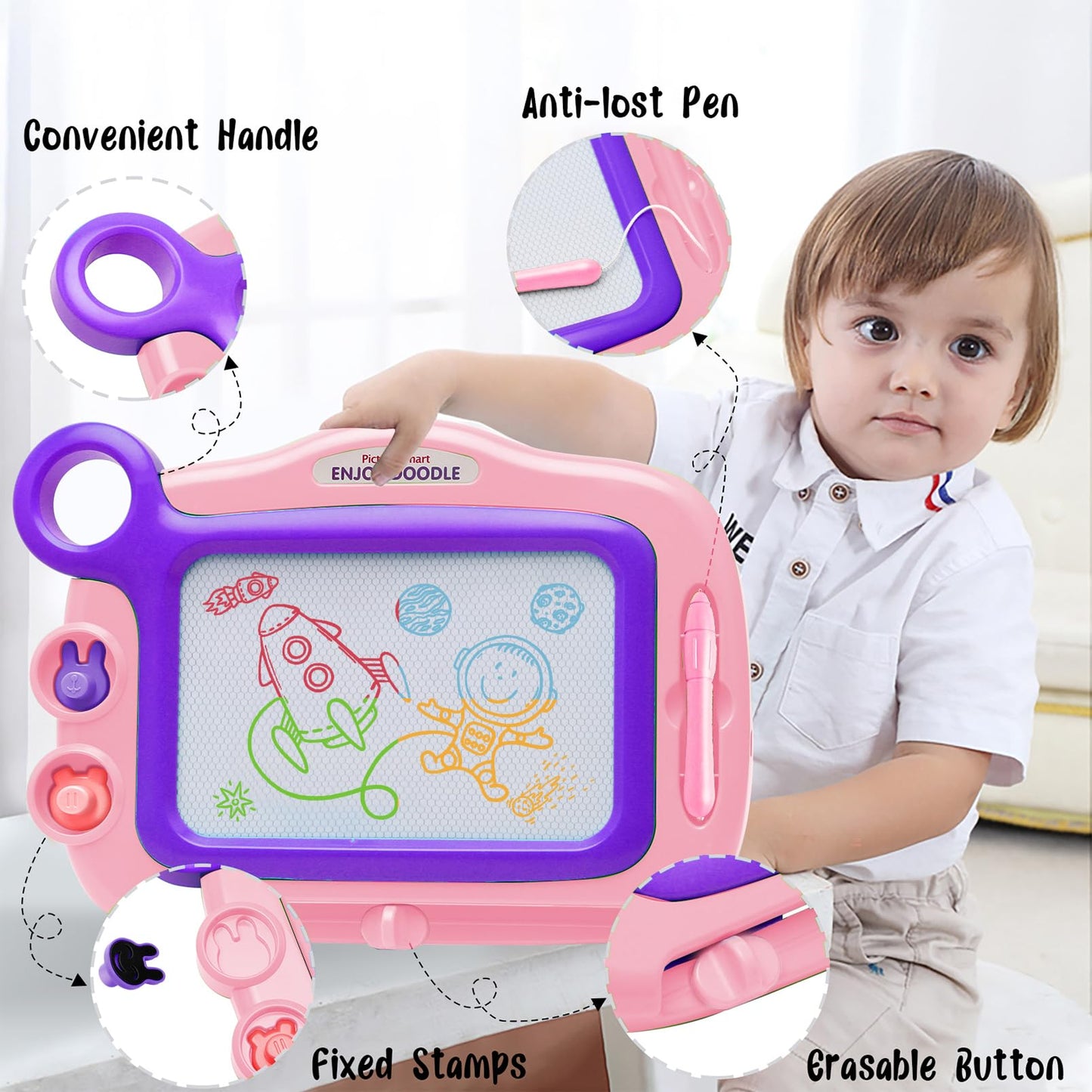Aliskagze Toddler Toys Age 1-2,Erasable Toys For 1 2 Year Old Girl Magnetic Drawing Board For Kids, A Etch Easter Gift For 2 3 Y