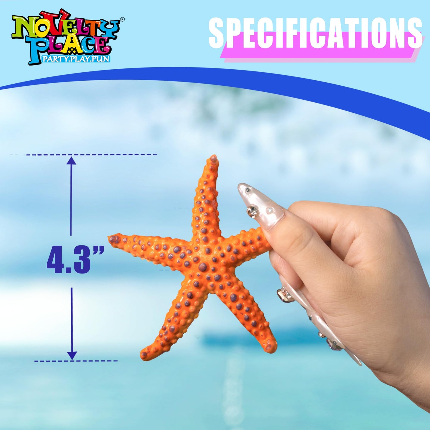 Novelty Place 6 Pcs Diving Starfish Pool Toys For Kids - Colorful Simulated Star Fish Sea Animals Underwater Dive Throw Toy Set - Perfect For Summer Beach Games, Pool Parties And Dive Training