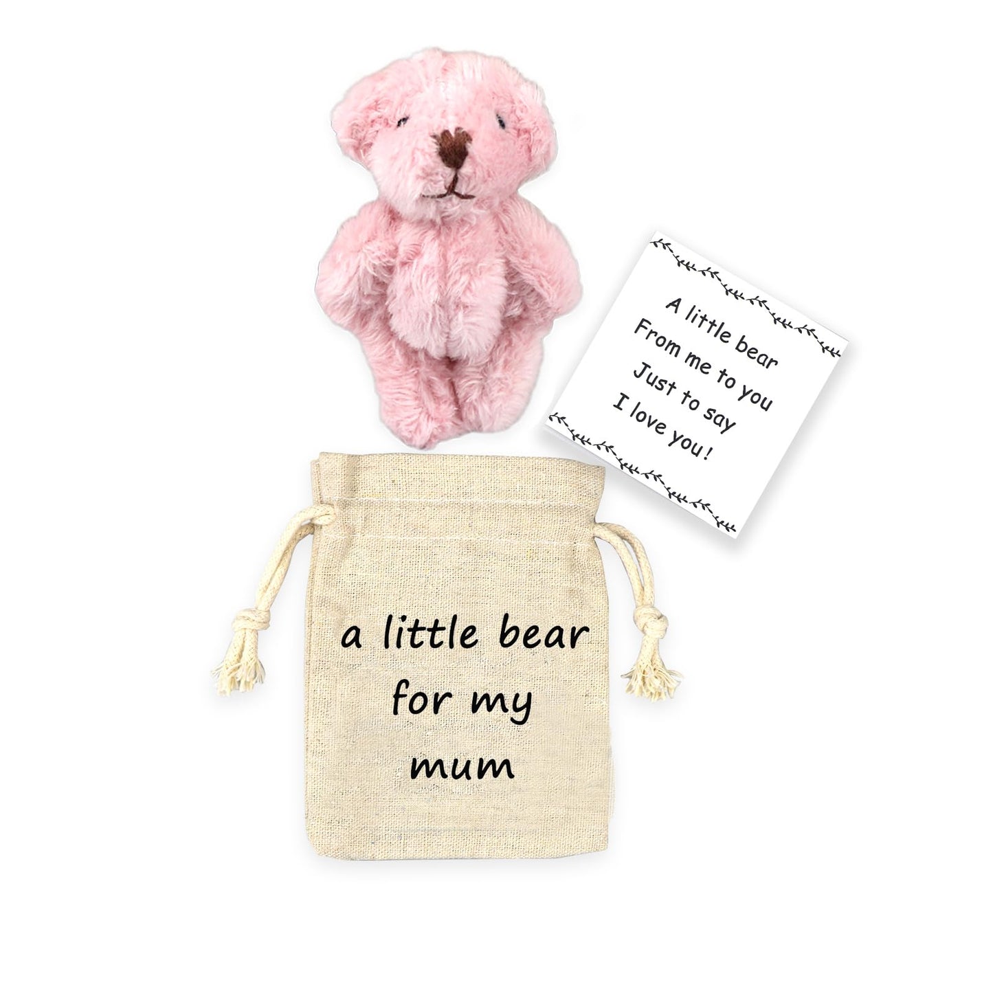 Luokifur Pocket Bear Gift Teddy Bear Mom I Love You Keepsake(Mum)