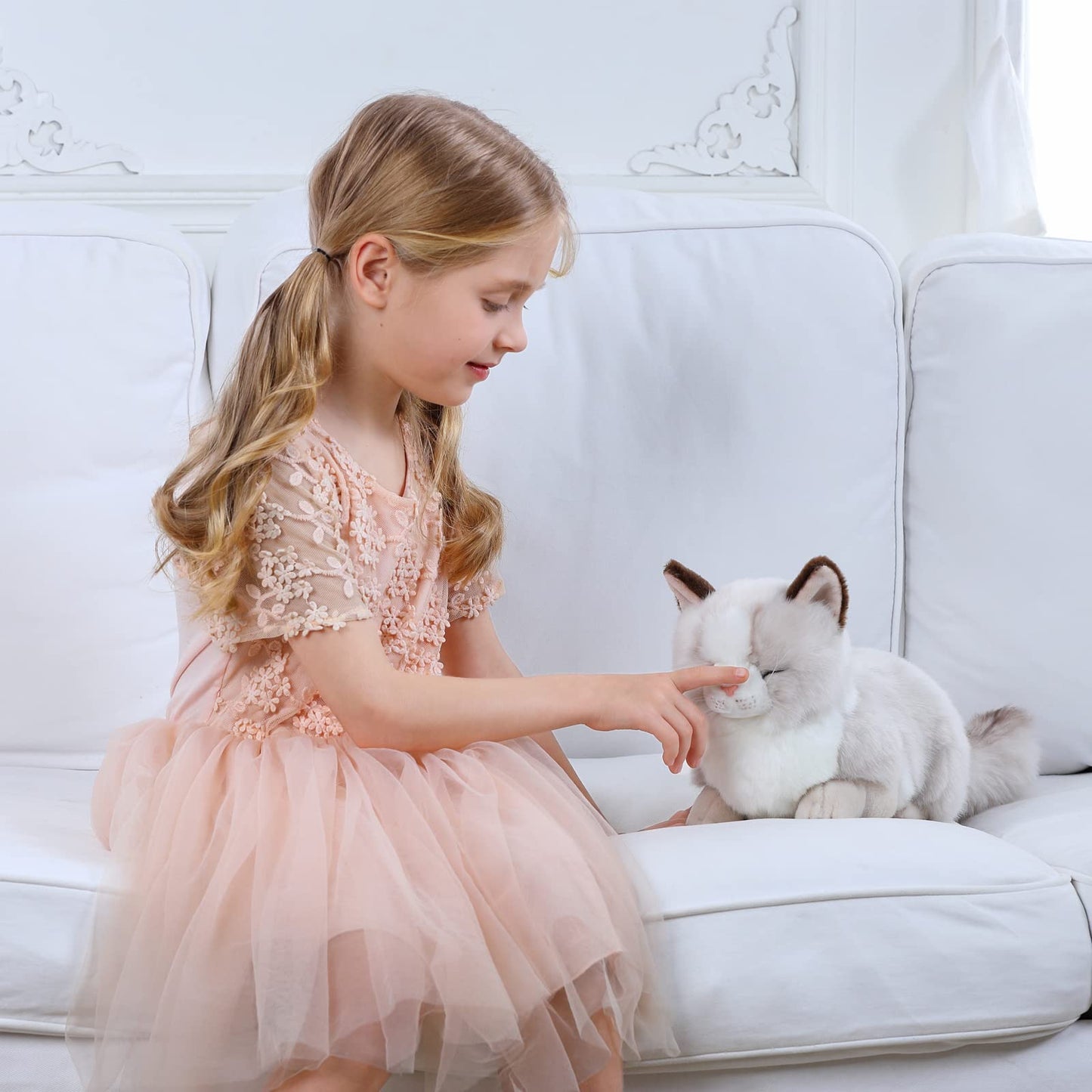 Adorable Stuffed Animals Cat -Handmade Plush Soft Cat -Present Gift For Boys/Girls (Sleeping Ragdoll Cat)