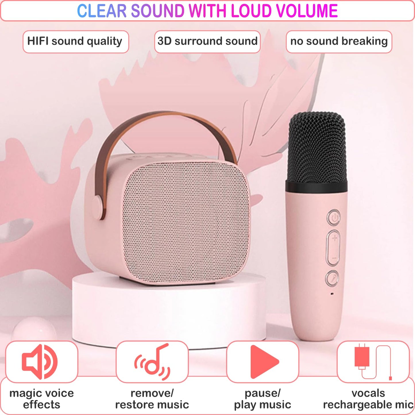 Kids Karaoke Machine Toy, 4-12 Years Old Girls Christmas Birthday Gift For Girls & Boys, Karaoke Toys Gifts For Girls Ages 4, 5,