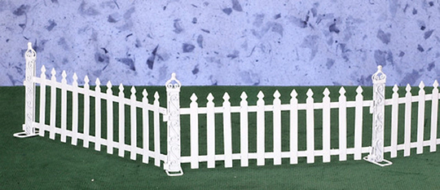 1:12 Scale 6 Pc White Picket Fence SET #Eiwf289