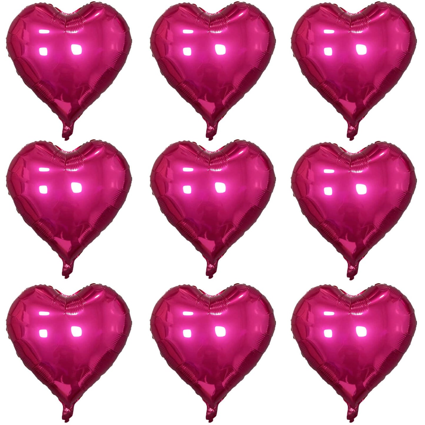Hot Pink Heart Balloons Pack Of 10,18 Inch Vibrant Pink Valentines Day Balloons Heart Balloons For Valentines Day Decorations Pr