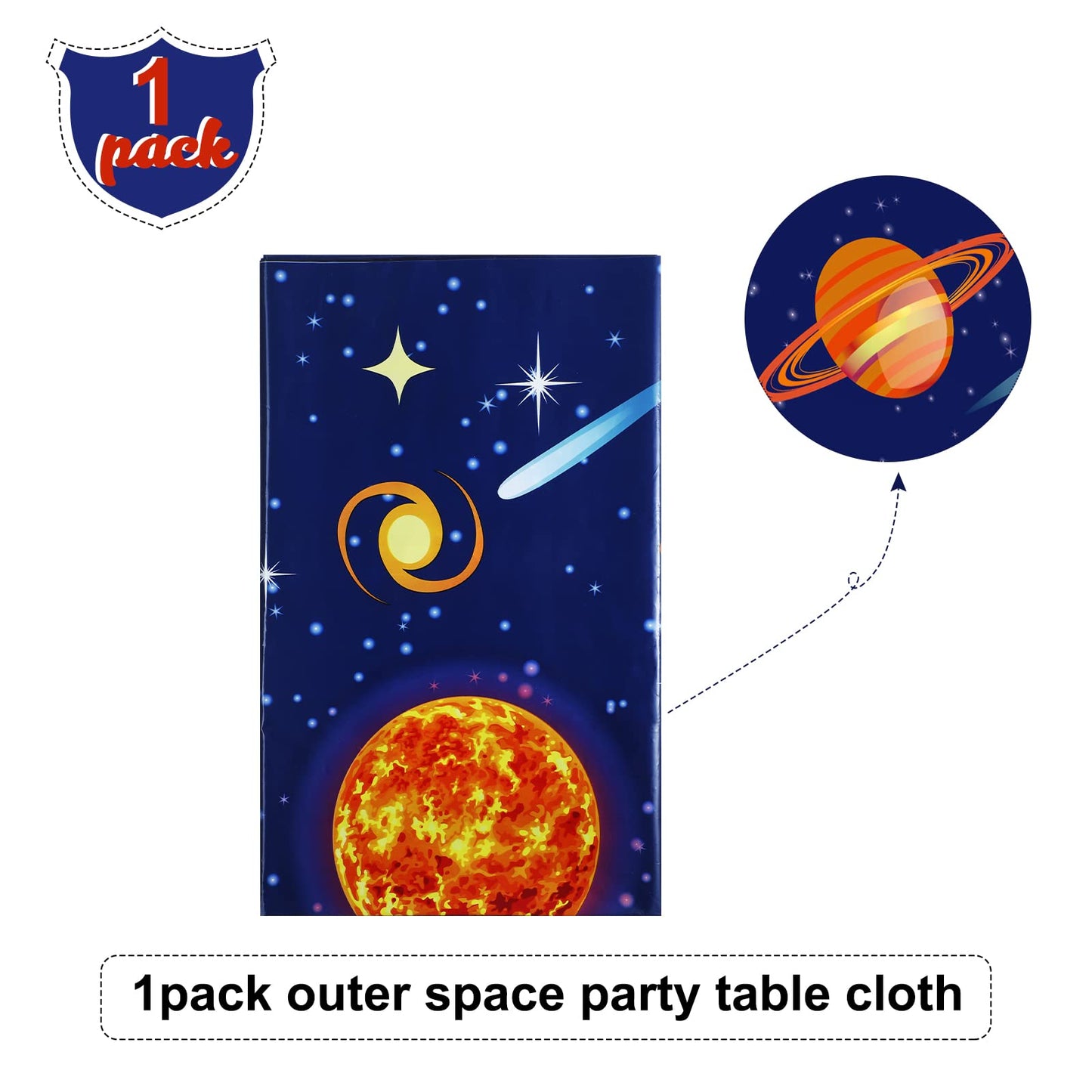 Space Tablecloth Decorations, Plastic Solar System Table Cover Planet Design For Kids Space Theme Birthday Party Decorations And Supplies, 54 X 108 Inch (1 Piece)
